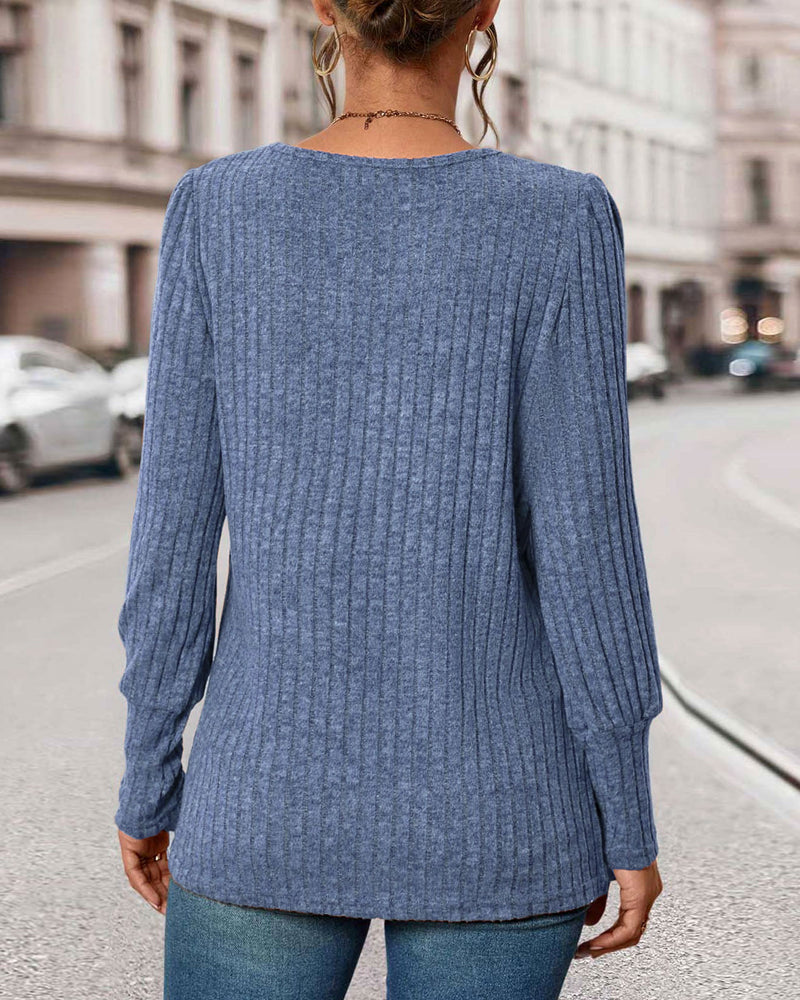 Poppy™ Stylish Ribbed Knit Top