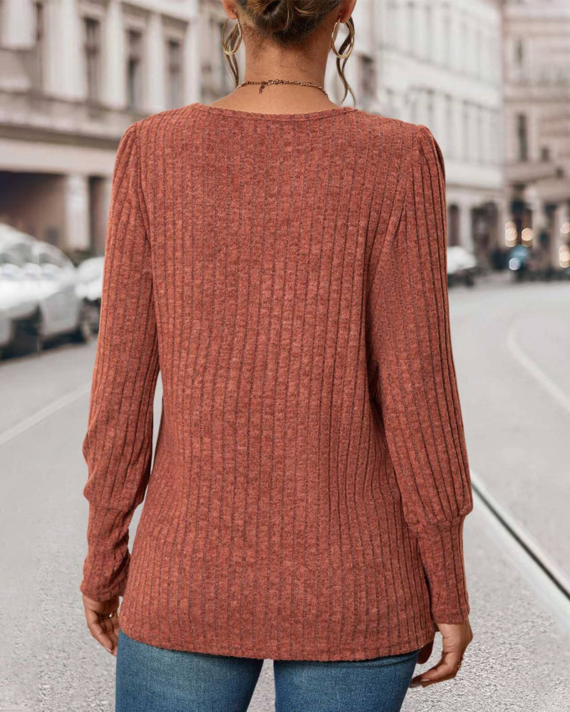 Poppy™ Stylish Ribbed Knit Top