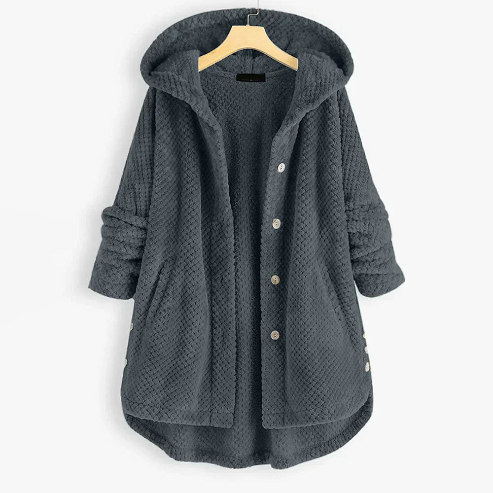 Kaitlyn™ Comfy Plush Hooded Cardigan