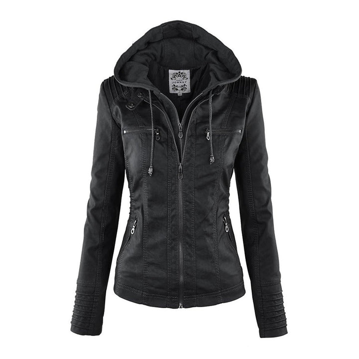 Lauren™ Stylish Hooded Leather Jacket