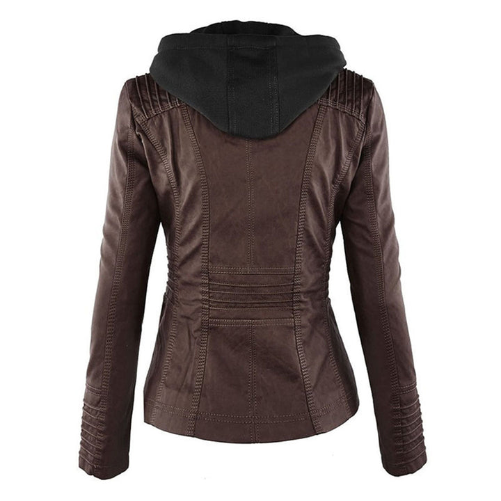 Lauren™ Stylish Hooded Leather Jacket