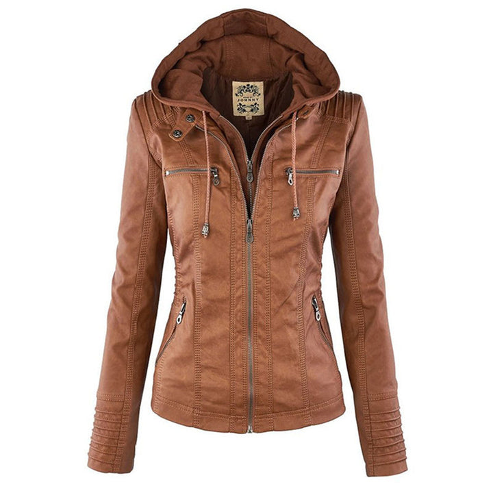 Lauren™ Stylish Hooded Leather Jacket