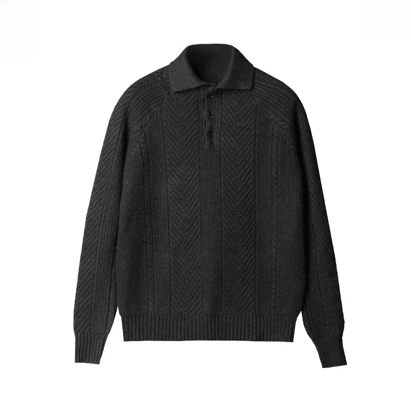 Charles™ Knitted Long Sleeve Polo Shirt