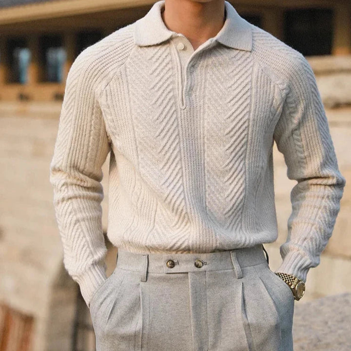 Charles™ Knitted Long Sleeve Polo Shirt