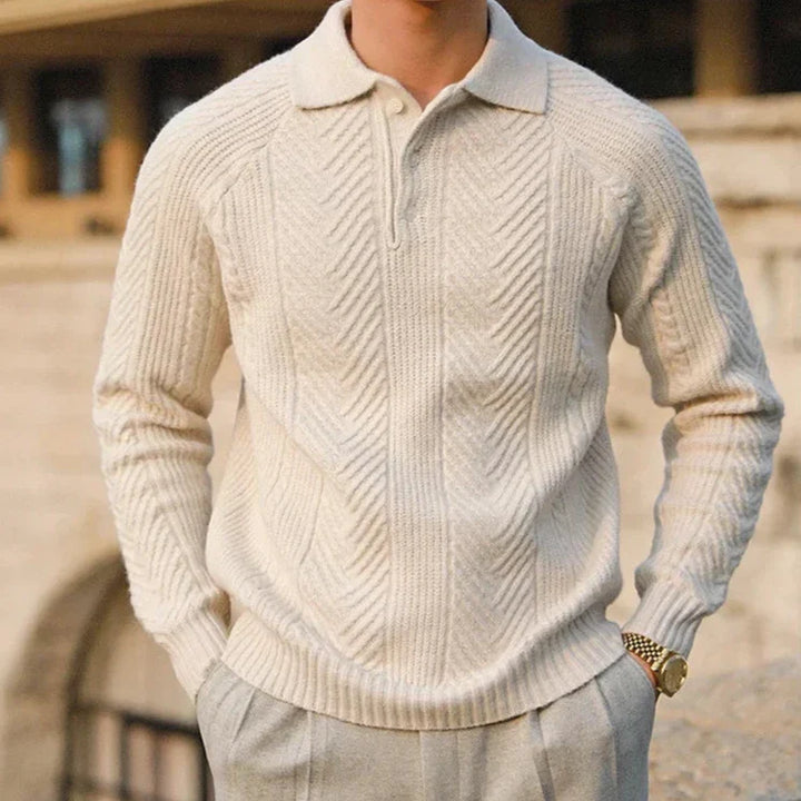 Charles™ Knitted Long Sleeve Polo Shirt