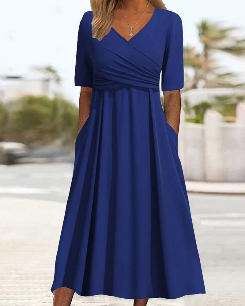 Marie™ Elegant dress with Tummy Cover V-neck