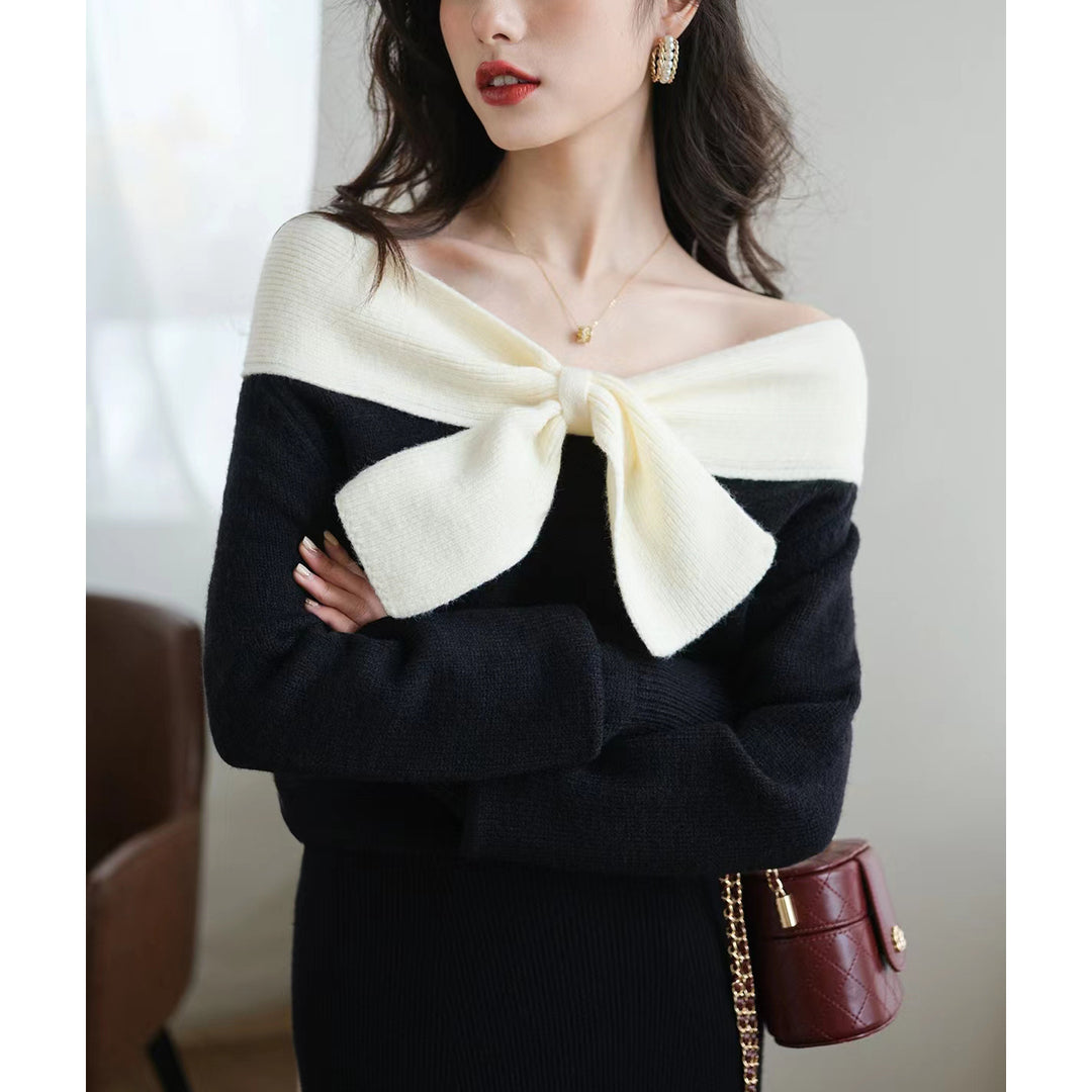 Fiona™ Off-Shoulder Bow Sweater