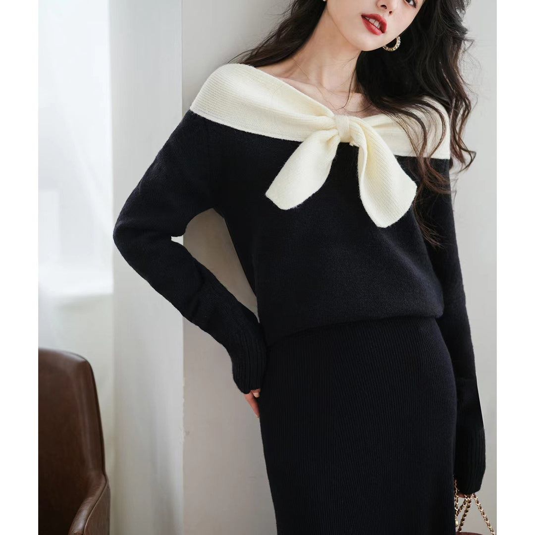 Fiona™ Off-Shoulder Bow Sweater