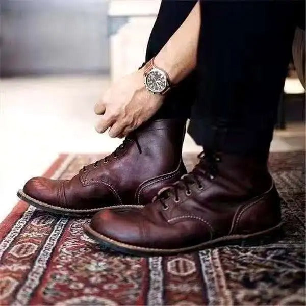 Declan™ Vintage Ankle Leather Boots