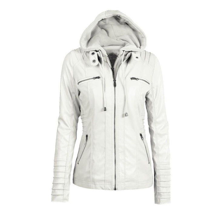 Lauren™ Stylish Hooded Leather Jacket